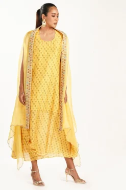 Petticoat Lane By Divya Printed Dress With Cape -Inca Clothing Shop 208bpett 0081662 3 1