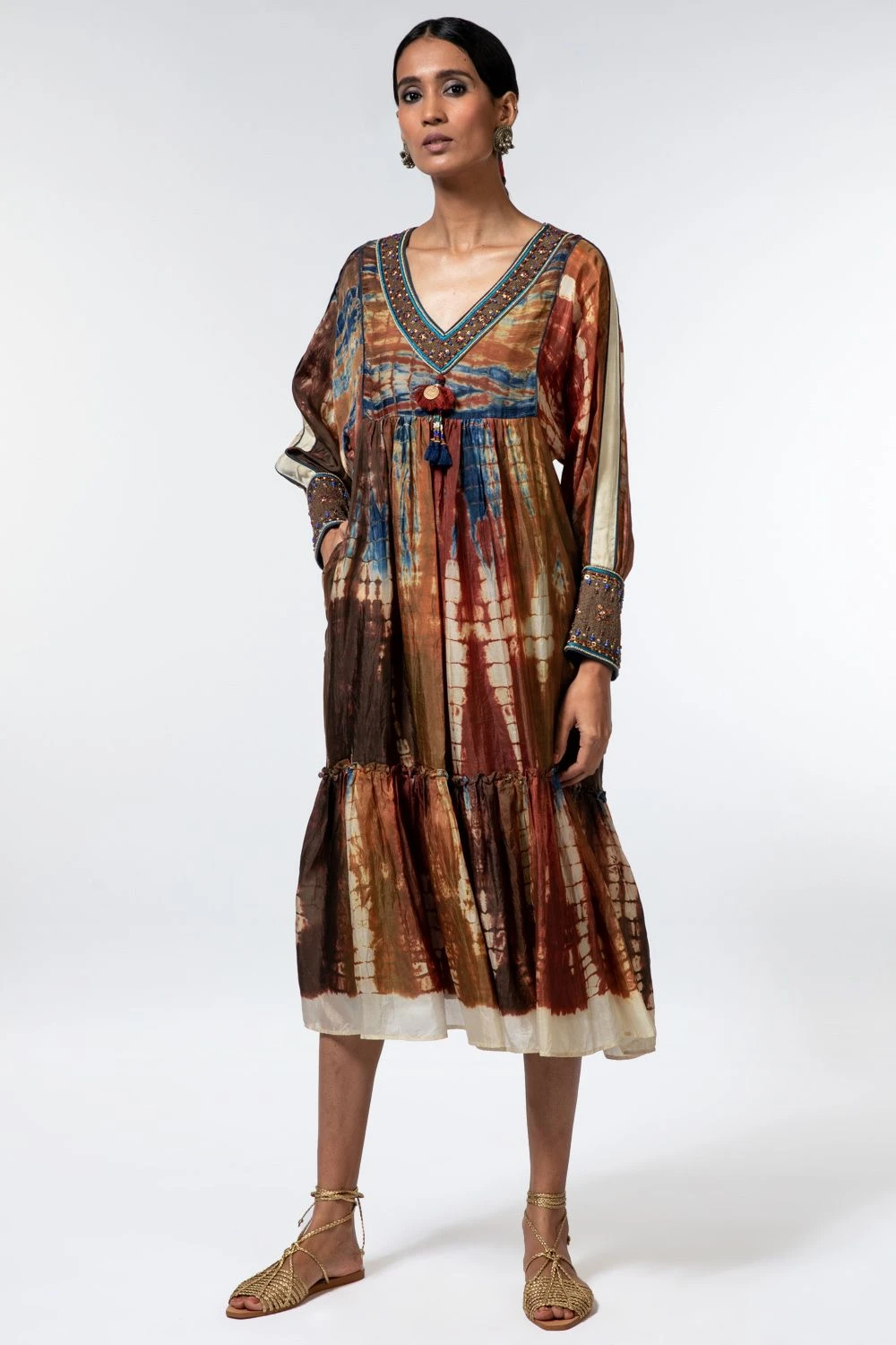 CAPISVIRLEO Multicoloured Tie Dye Silk Dress 1 CAPISVIRLEO Multicoloured Tie Dye Silk Dress