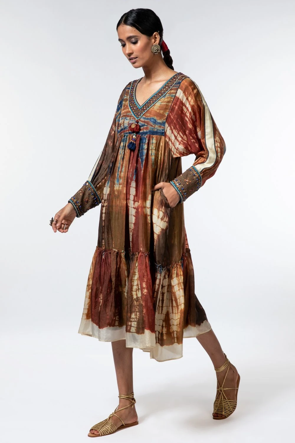 CAPISVIRLEO Multicoloured Tie Dye Silk Dress 2 CAPISVIRLEO Multicoloured Tie Dye Silk Dress - Image 2