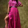 Punit Balana Pink Printed Waistbelt Dress