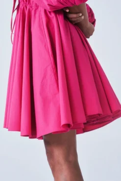 Little Things Hot Pink Dress With Balloon Sleeves -Inca Clothing Shop 209lt9 5 1