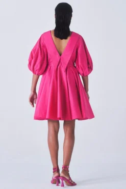Little Things Hot Pink Dress With Balloon Sleeves -Inca Clothing Shop 209lt9 6 1