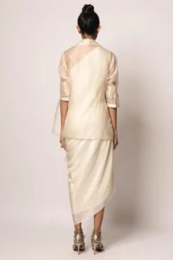 REIK Ivory Mimosa Draped Dress Set -Inca Clothing Shop 210623rk02 3