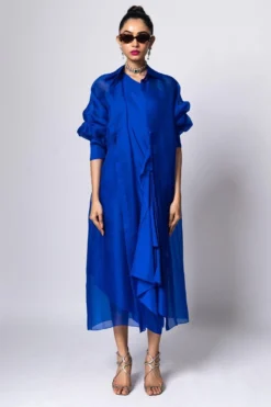 REIK Electric Blue Mimosa Dress With A Moulin Shirt
