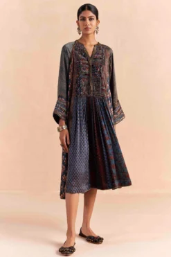 Sunira Designs Blue Mrida Yoke Dress