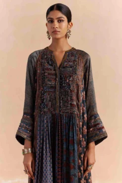 Sunira Designs Blue Mrida Yoke Dress -Inca Clothing Shop 211023sm17 3