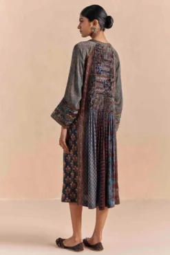 Sunira Designs Blue Mrida Yoke Dress -Inca Clothing Shop 211023sm17 4