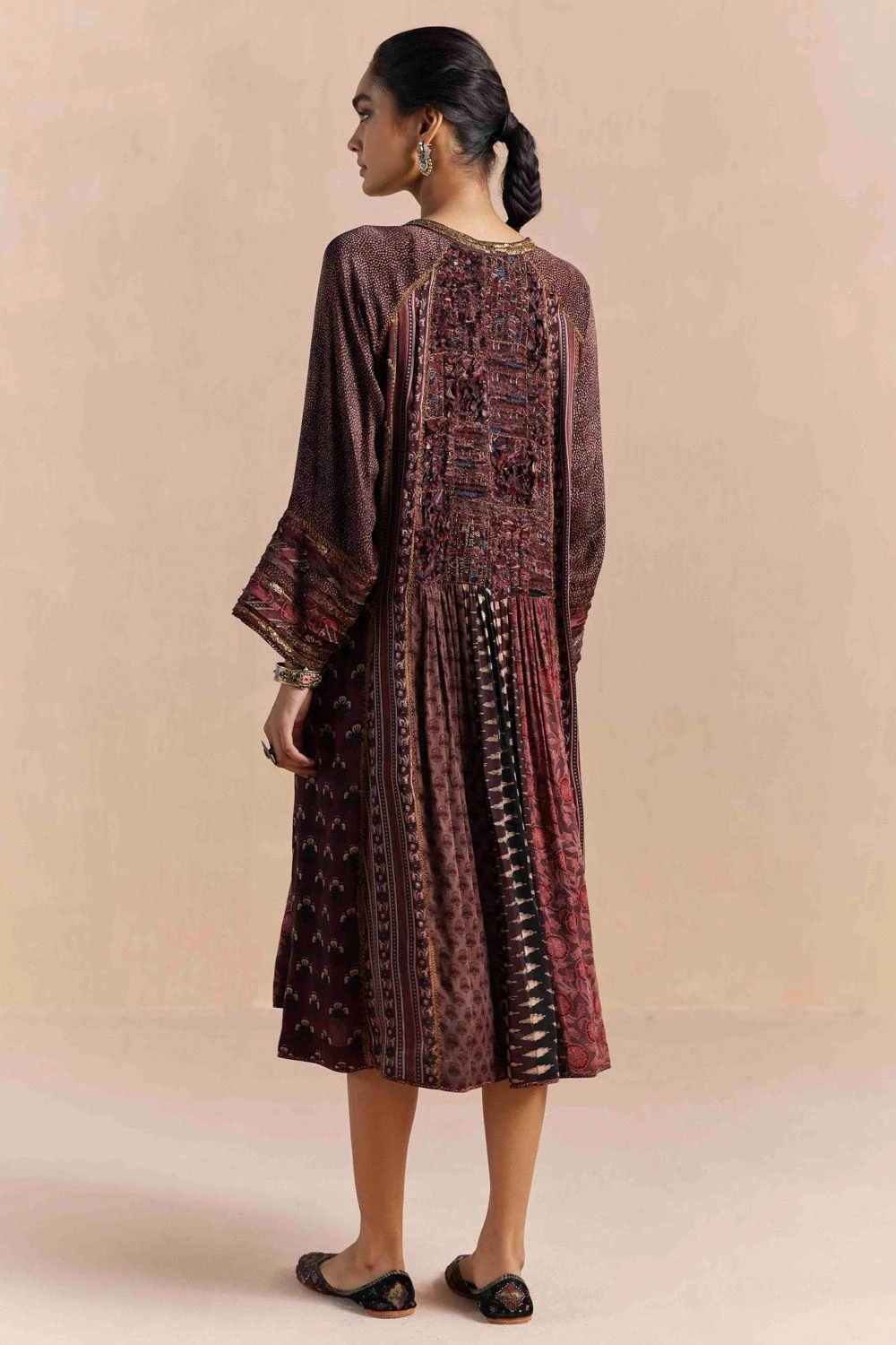 Sunira Designs Maroon Mrida Yoke Dress 4 Sunira Designs Maroon Mrida Yoke Dress - Image 4