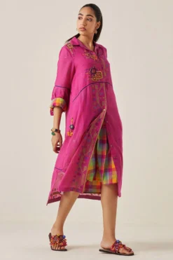 Sunira Designs Pink Gulzaar Shirt Dress 8 Sunira Designs Pink Gulzaar Shirt Dress -Inca Clothing Shop 2222323sg13 3