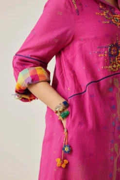 Sunira Designs Pink Gulzaar Shirt Dress 9 Sunira Designs Pink Gulzaar Shirt Dress -Inca Clothing Shop 2222323sg13 4