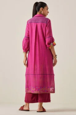 Sunira Designs Pink Gulzaar Shirt Dress 11 Sunira Designs Pink Gulzaar Shirt Dress -Inca Clothing Shop 2222323sg13 6