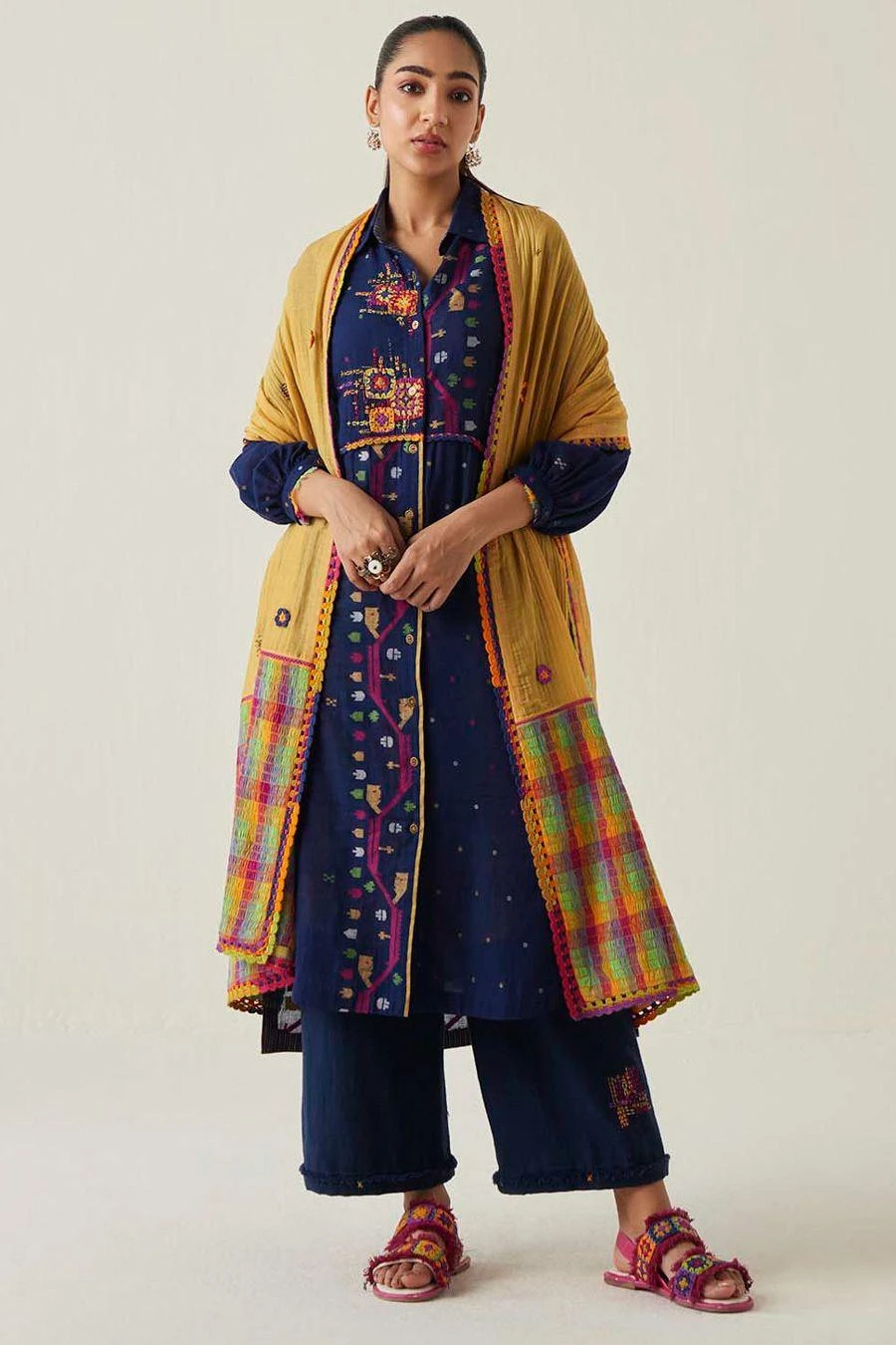 Sunira Designs Blue Gulzaar Shirt Dress 1 Sunira Designs Blue Gulzaar Shirt Dress