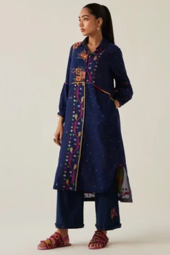 Sunira Designs Blue Gulzaar Shirt Dress 8 Sunira Designs Blue Gulzaar Shirt Dress -Inca Clothing Shop 2222323sg14 3