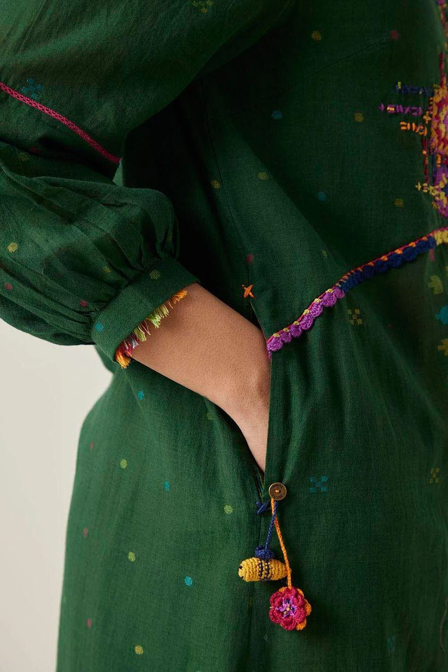 Sunira Designs Green Gulzaar Shirt Dress 5 Sunira Designs Green Gulzaar Shirt Dress - Image 5
