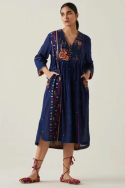 Sunira Designs Blue Gulzaar A-line Dress