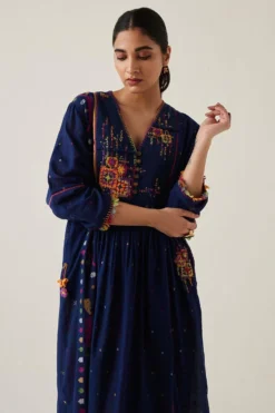 Sunira Designs Blue Gulzaar A-line Dress -Inca Clothing Shop 2222323sg6 3