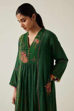 Sunira Designs Green Gulzaar A-line Dress -Inca Clothing Shop 2222323sg7 3