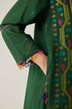 Sunira Designs Green Gulzaar A-line Dress -Inca Clothing Shop 2222323sg7 4