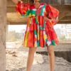 Pooja Keyur Colour Burst Pleated Dress
