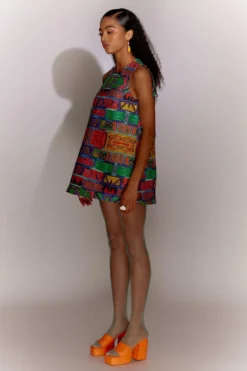 Mini Sondhi Quilted Bricks Dress 7 Mini Sondhi Quilted Bricks Dress -Inca Clothing Shop 22623ms30 3