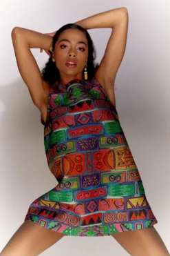 Mini Sondhi Quilted Bricks Dress 8 Mini Sondhi Quilted Bricks Dress -Inca Clothing Shop 22623ms30 4