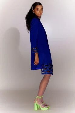Mini Sondhi Blue Bricks Cut-out Jacket Dress -Inca Clothing Shop 22623ms44 3