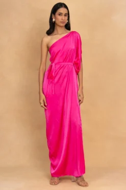 Stephany Pink One Shoulder Dress