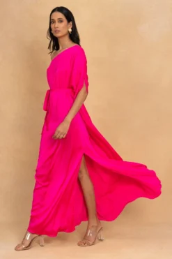 Stephany Pink One Shoulder Dress -Inca Clothing Shop 230523sy09 3