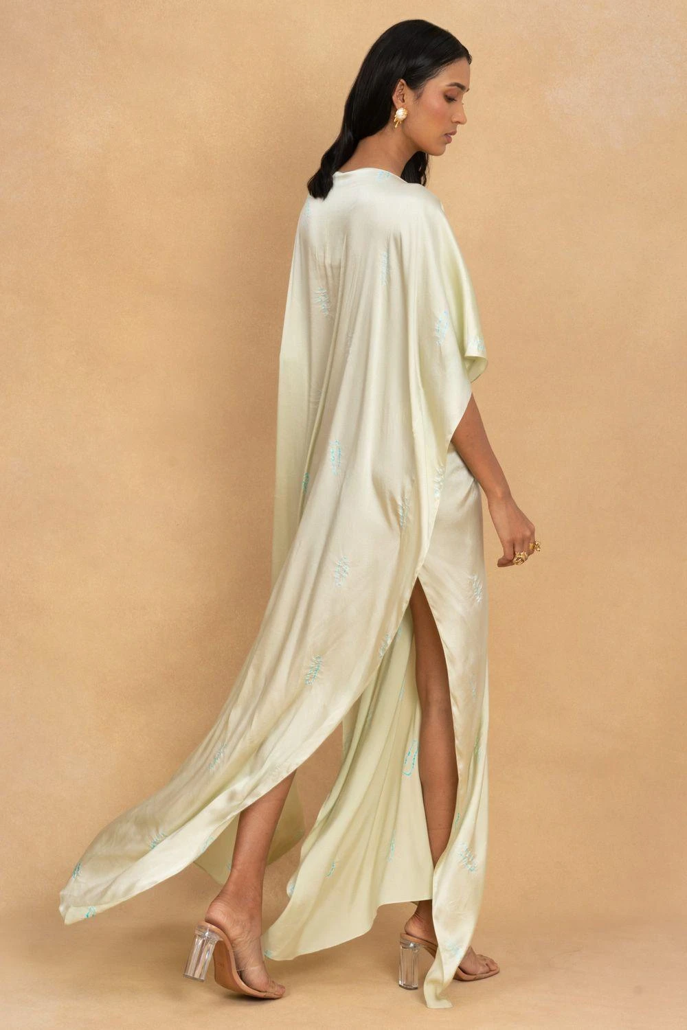 Stephany Beige Front Knot Kaftan Dress 5 Stephany Beige Front Knot Kaftan Dress - Image 5