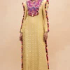 Payal Singhal Yellow Embroidered Dress With Multicolour Tassels