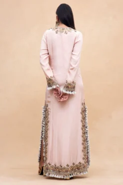 Payal Singhal Rose Pink Embroidered Dress With Tassels -Inca Clothing Shop 232pys8 5
