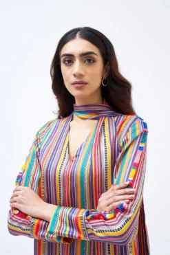 Kshitij Jalori Charley Stripe Kaftan Dress -Inca Clothing Shop 23523kj40 4