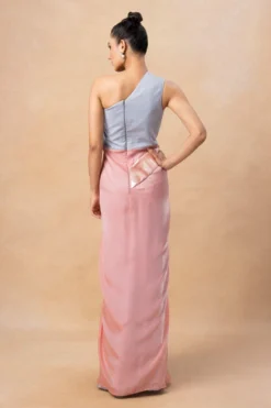 Amit Aggarwal Blush & Grey Draped Dress -Inca Clothing Shop 23623aa4 5