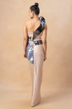 Amit Aggarwal Blush Draped & Pleated Dress -Inca Clothing Shop 23623aa5 5