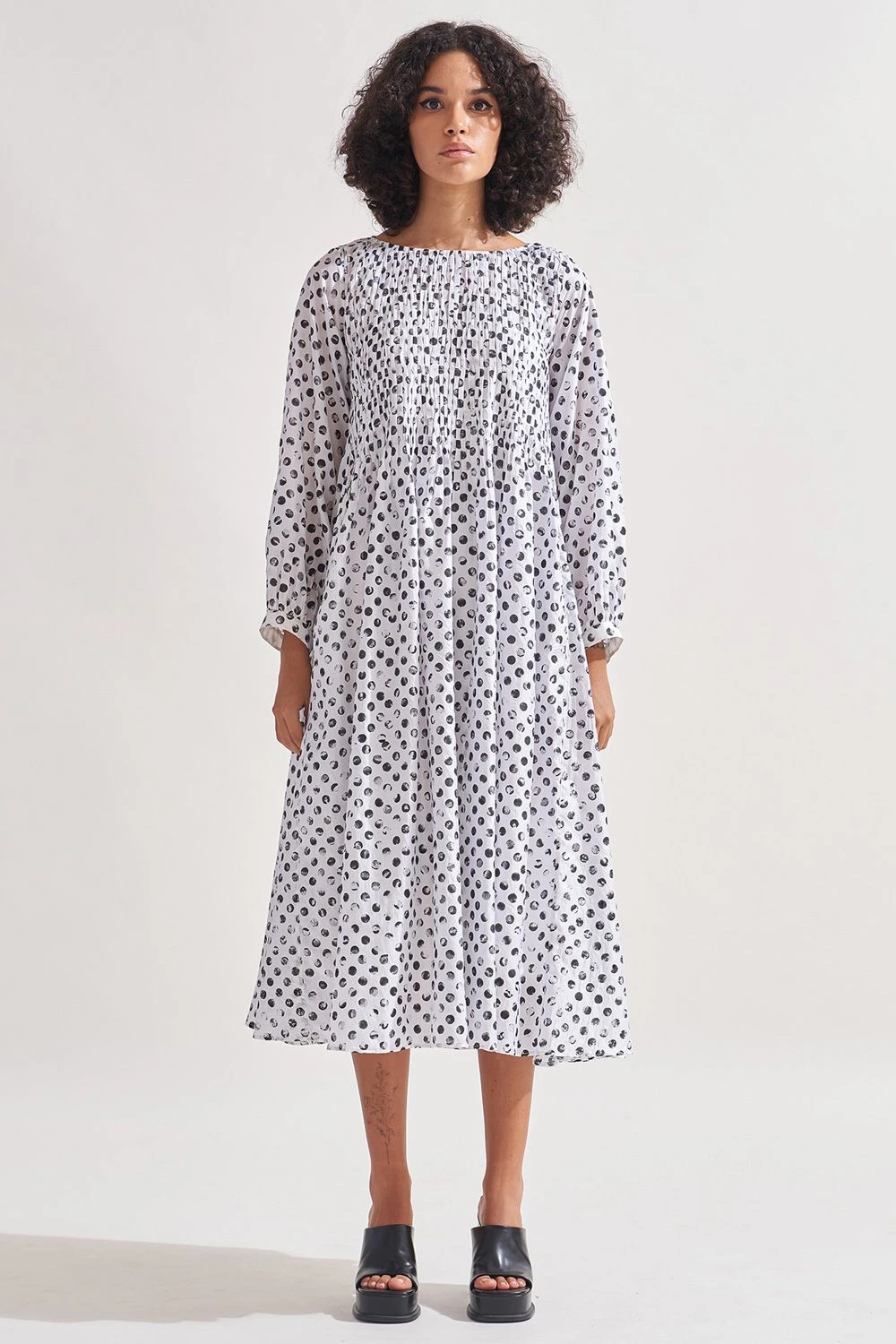 Amrich Ellie Hand Block Printed Panelled Dress 1 Amrich Ellie Hand Block Printed Panelled Dress