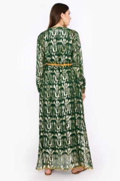 Heirloom By Rara Avis Deep Green Hamsa Embroidered Scalloped Dress -Inca Clothing Shop 23rh33 4