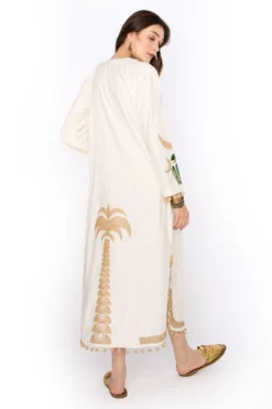 Heirloom By Rara Avis Off White Hamsa Embroidered Column Dress -Inca Clothing Shop 23rh45 4