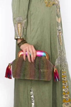 Heirloom By Rara Avis Sage Green Hamsa Embroidered Column Dress -Inca Clothing Shop 23rh48 3