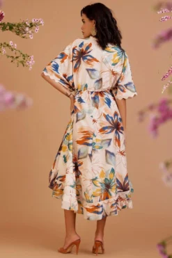 Varun Bahl Pret Ivory Floral Printed Hi-low Dress -Inca Clothing Shop 24723vb32 3