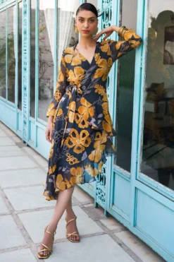 Varun Bahl Pret Azalea Grey Wrap Dress