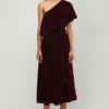 Gauri & Nainika Maroon Tea Length Dress