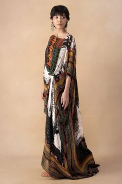 Nikita Mhaisalkar Black Abstract Printed Kaftan Dress 7 Nikita Mhaisalkar Black Abstract Printed Kaftan Dress -Inca Clothing Shop 251023nm14 3