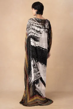 Nikita Mhaisalkar Black Abstract Printed Kaftan Dress 9 Nikita Mhaisalkar Black Abstract Printed Kaftan Dress -Inca Clothing Shop 251023nm14 5