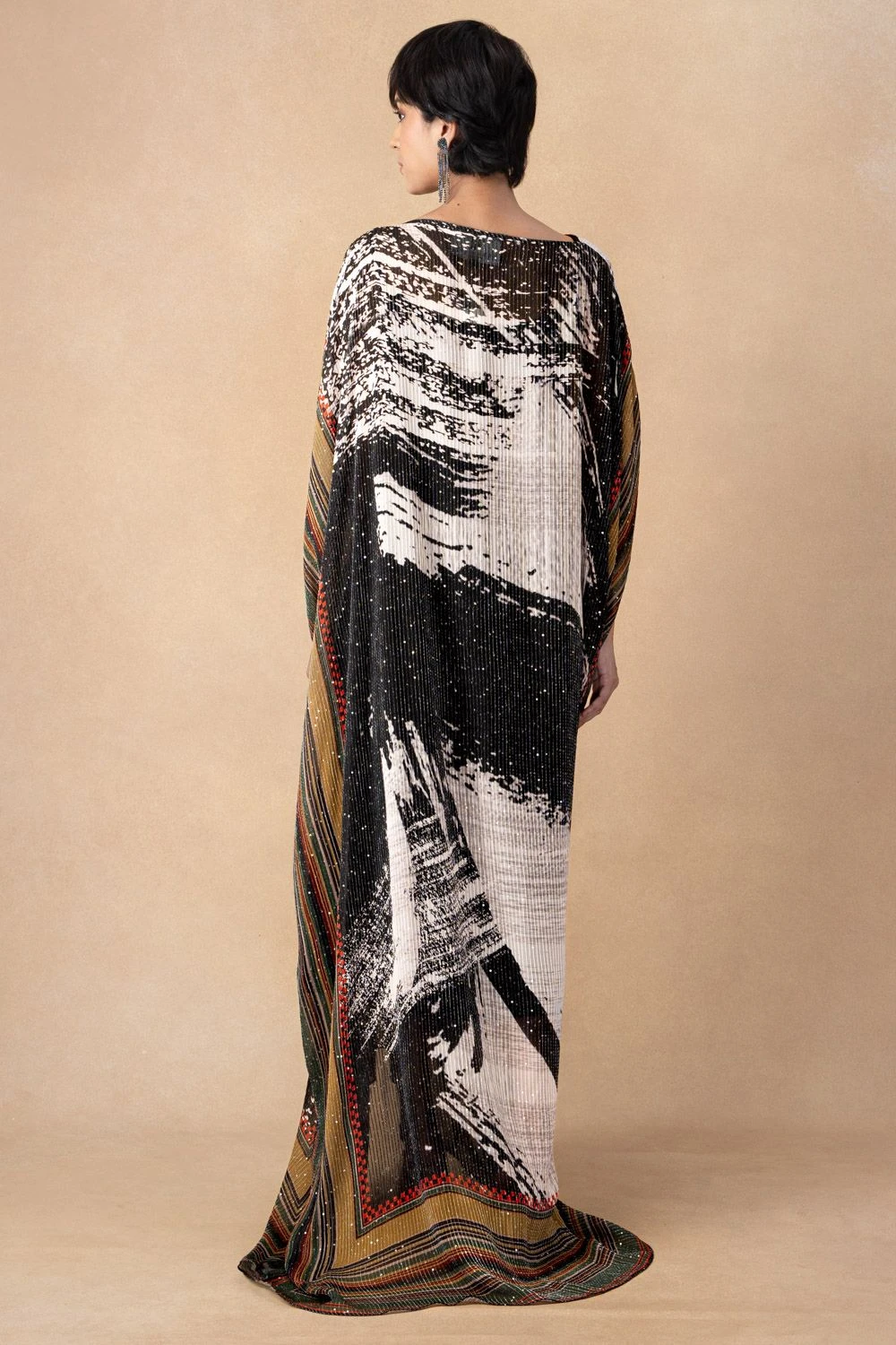 Nikita Mhaisalkar Black Abstract Printed Kaftan Dress 5 Nikita Mhaisalkar Black Abstract Printed Kaftan Dress - Image 5