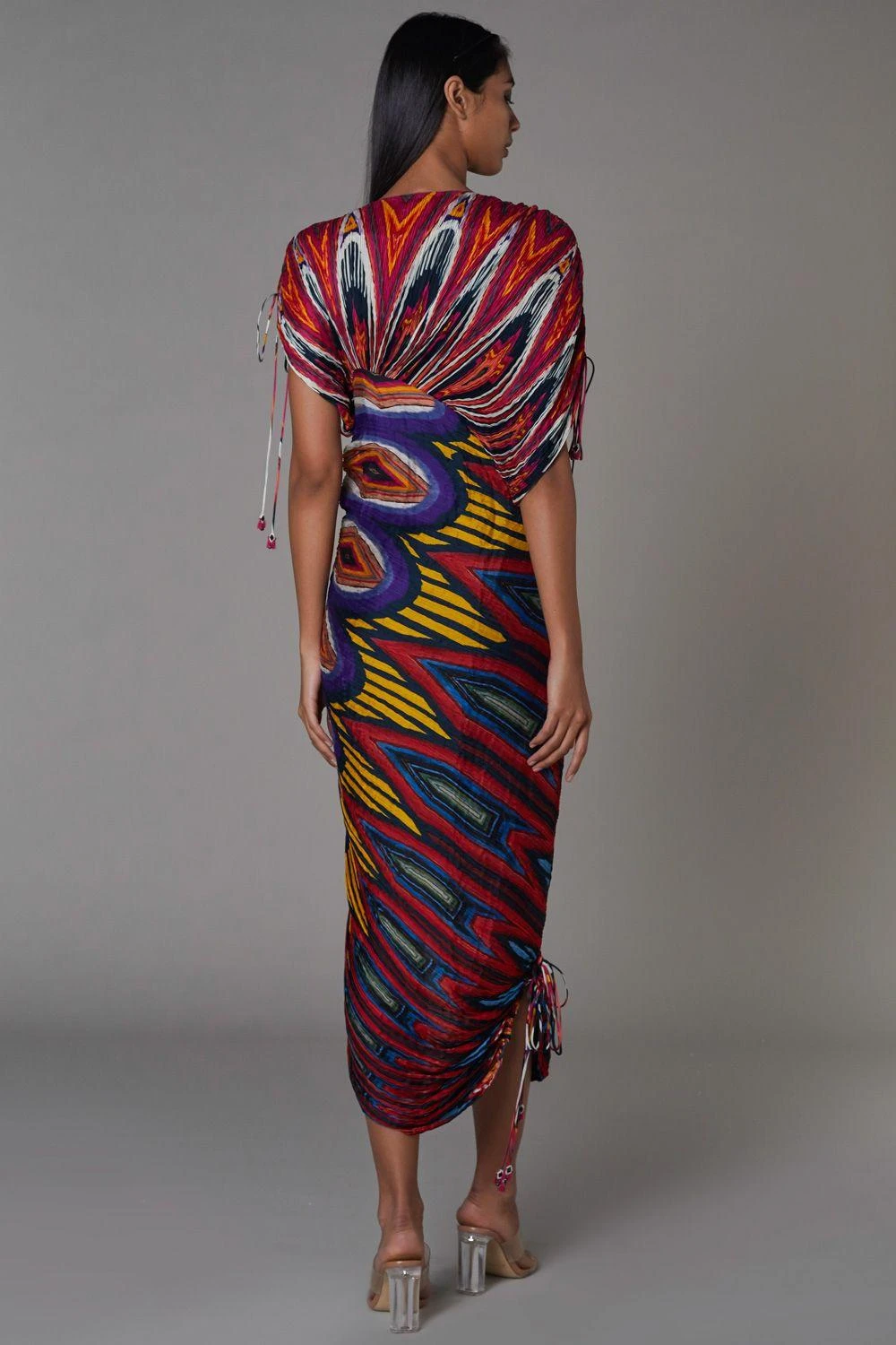 Saaksha & Kinni Hand Micro-pleated Double Shoulder Sari Dress 2 Saaksha & Kinni Hand Micro-pleated Double Shoulder Sari Dress - Image 2