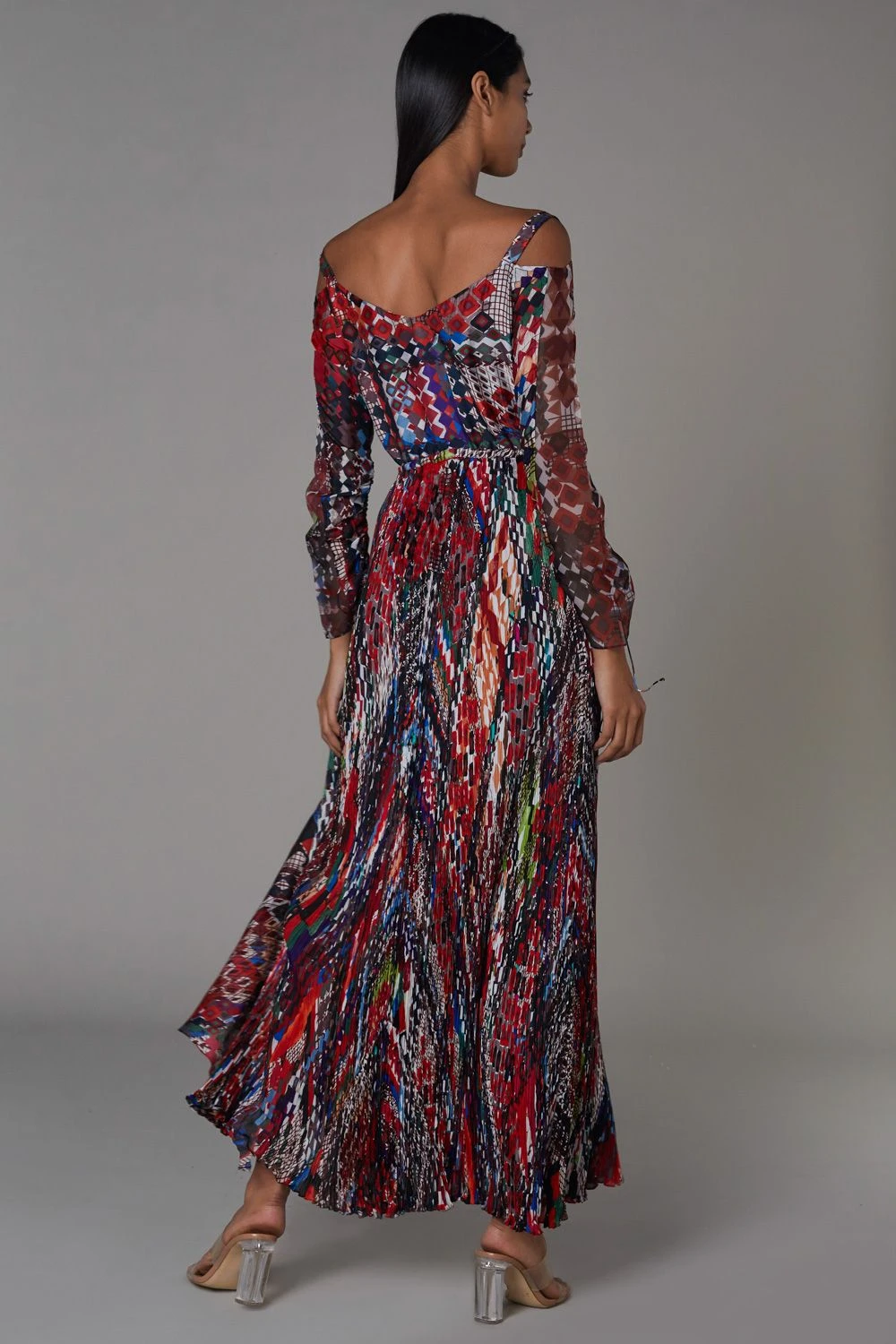 Saaksha & Kinni Abtract Printed Dress With Customisable Slit 2 Saaksha & Kinni Abtract Printed Dress With Customisable Slit - Image 2