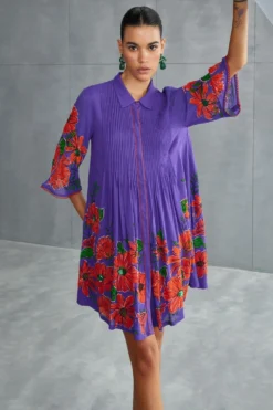 Namrata Joshipura Amethyst Zinnia Gathered Dress 6 Namrata Joshipura Amethyst Zinnia Gathered Dress -Inca Clothing Shop 25723nj15 3
