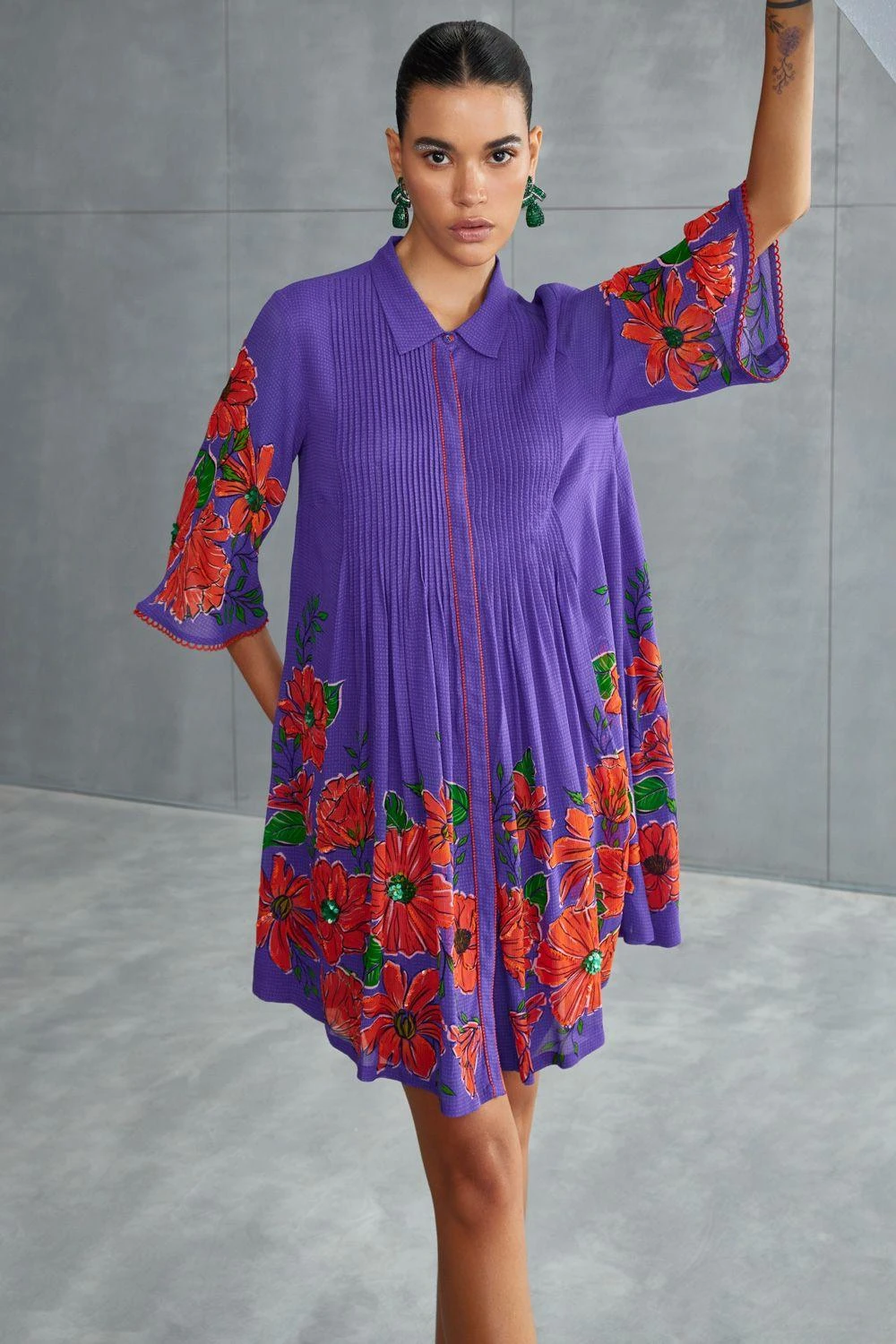 Namrata Joshipura Amethyst Zinnia Gathered Dress 3 Namrata Joshipura Amethyst Zinnia Gathered Dress - Image 3