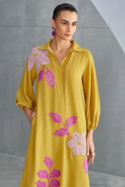 Namrata Joshipura Ochre Floral Embellished Dress 8 Namrata Joshipura Ochre Floral Embellished Dress -Inca Clothing Shop 25723nj9 4 1