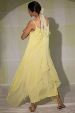 Deep Thee Lemon Yellow Hand Embroidered Slip Dress -Inca Clothing Shop 25dt2 4